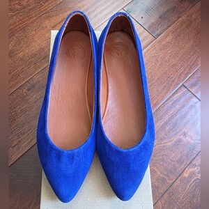 Blue Leather Women's Flats
